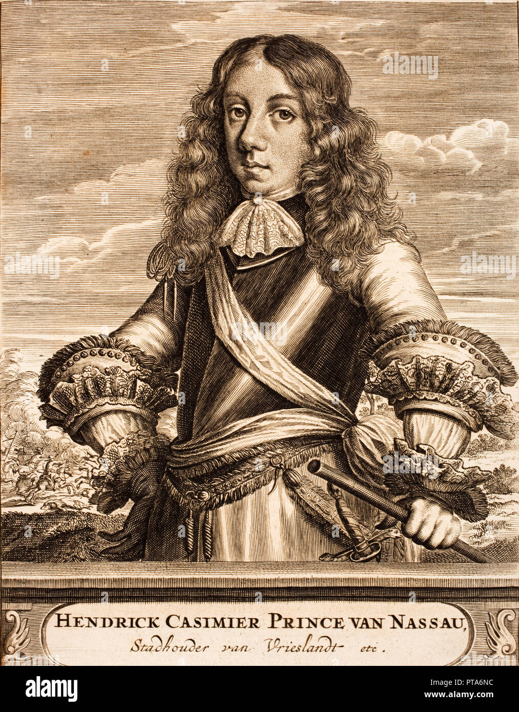 Portrait von Heinrich Casimir II (1657-1696), Prinz von Nassau-Dietz, 1675. Schöpfer: Anonym. Stockfoto