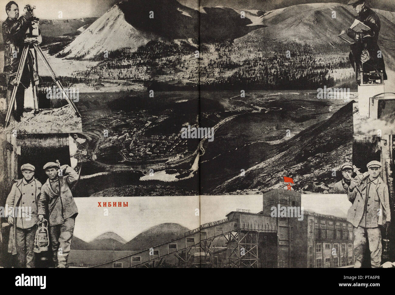 Khibiny. Abbildung aus der UDSSR baut Sozialismus, 1933. Schöpfer: Lissitzky, El (1890-1941). Stockfoto