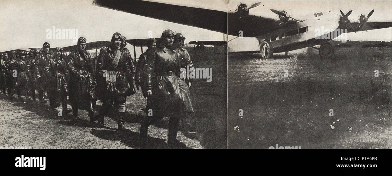 ANT-14 von Andrei Tupolew. Abbildung aus der UDSSR baut Sozialismus, 1933. Schöpfer: Lissitzky, El (1890-1941). Stockfoto