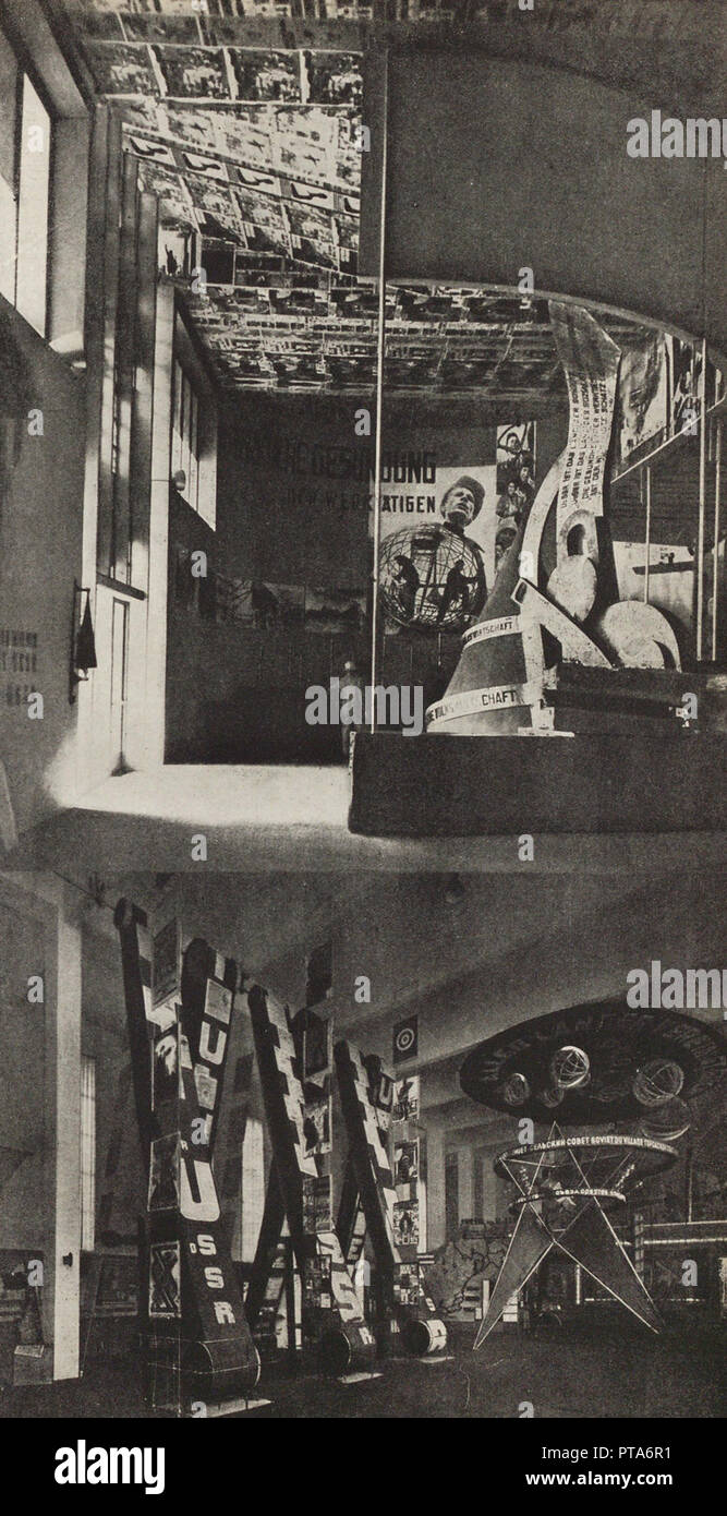 Sowjetischen Pavillon auf der internationalen Presse Ausstellung, Köln, 1933. Schöpfer: Lissitzky, El (1890-1941). Stockfoto