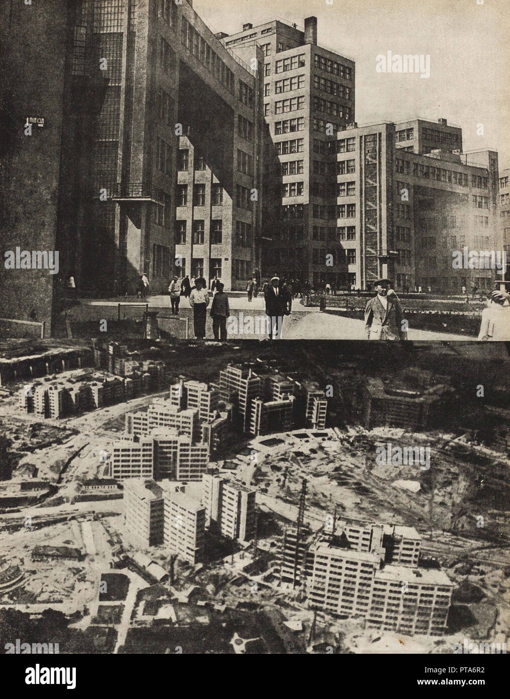 Die Gosprom komplexe (Palast der Industrie) in der ukrainischen Stadt Charkow, 1933. Schöpfer: Lissitzky, El (1890-1941). Stockfoto