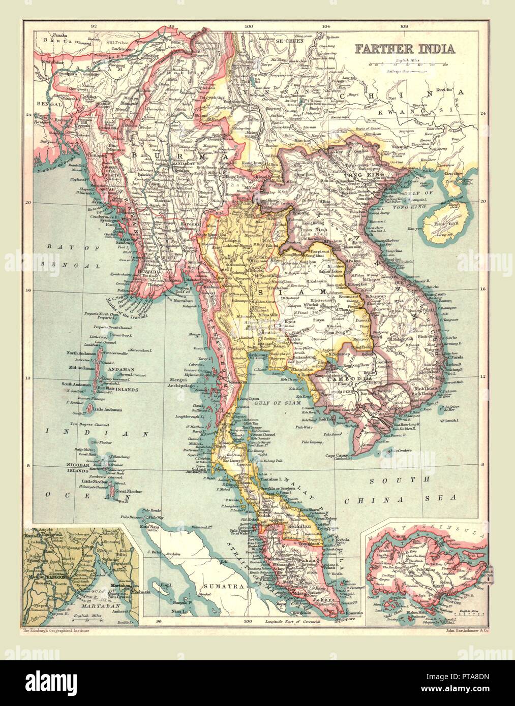 Karte von' weiter Indien", 1902. Schöpfer: Unbekannt. Stockfoto