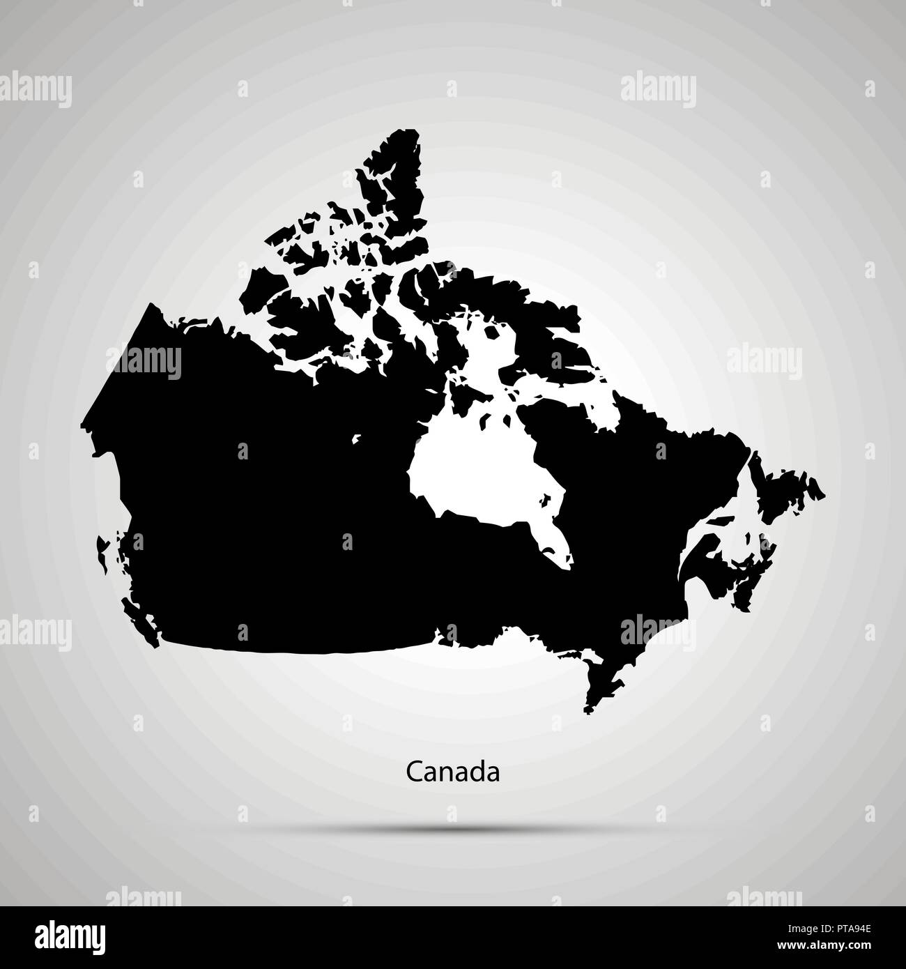 Kanada Landkarte, einfache schwarze Silhouette Stock Vektor