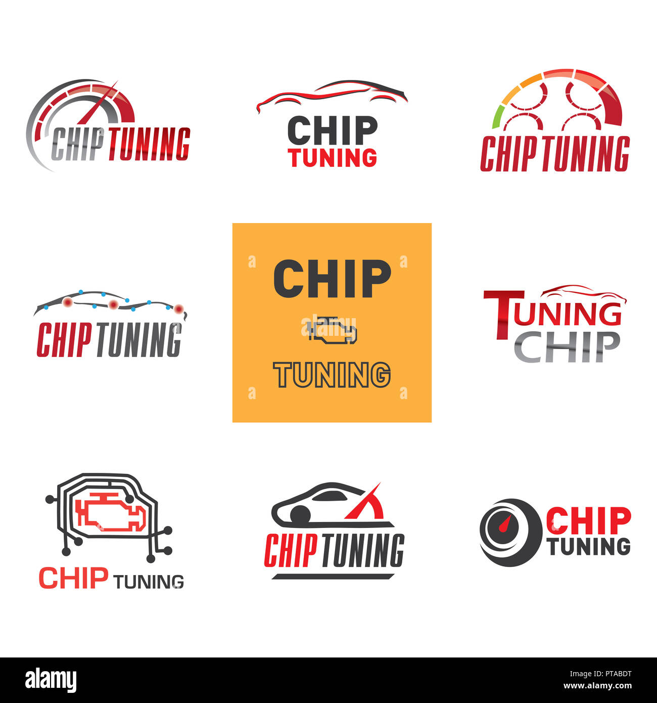 Der Vektor logos Chip Tuning Autos Stockfoto