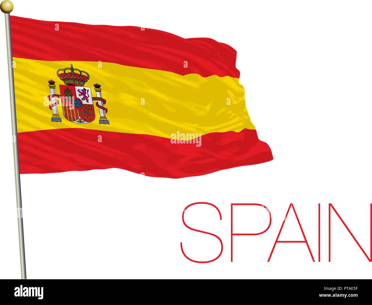 Spanien offizielle Flagge, Vector Illustration Stock Vektor