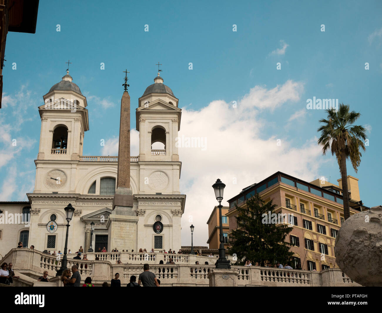 Blick auf die Piazza di Spagna Rom Stockfoto
