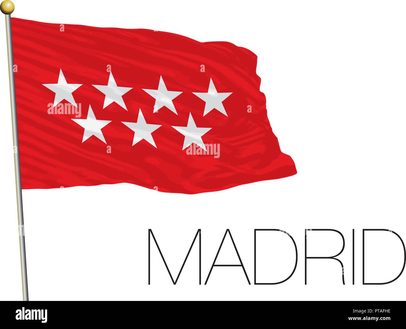 Amtliche regionale Flagge Madrid, Spanien, Vektor, Abbildung Stock Vektor