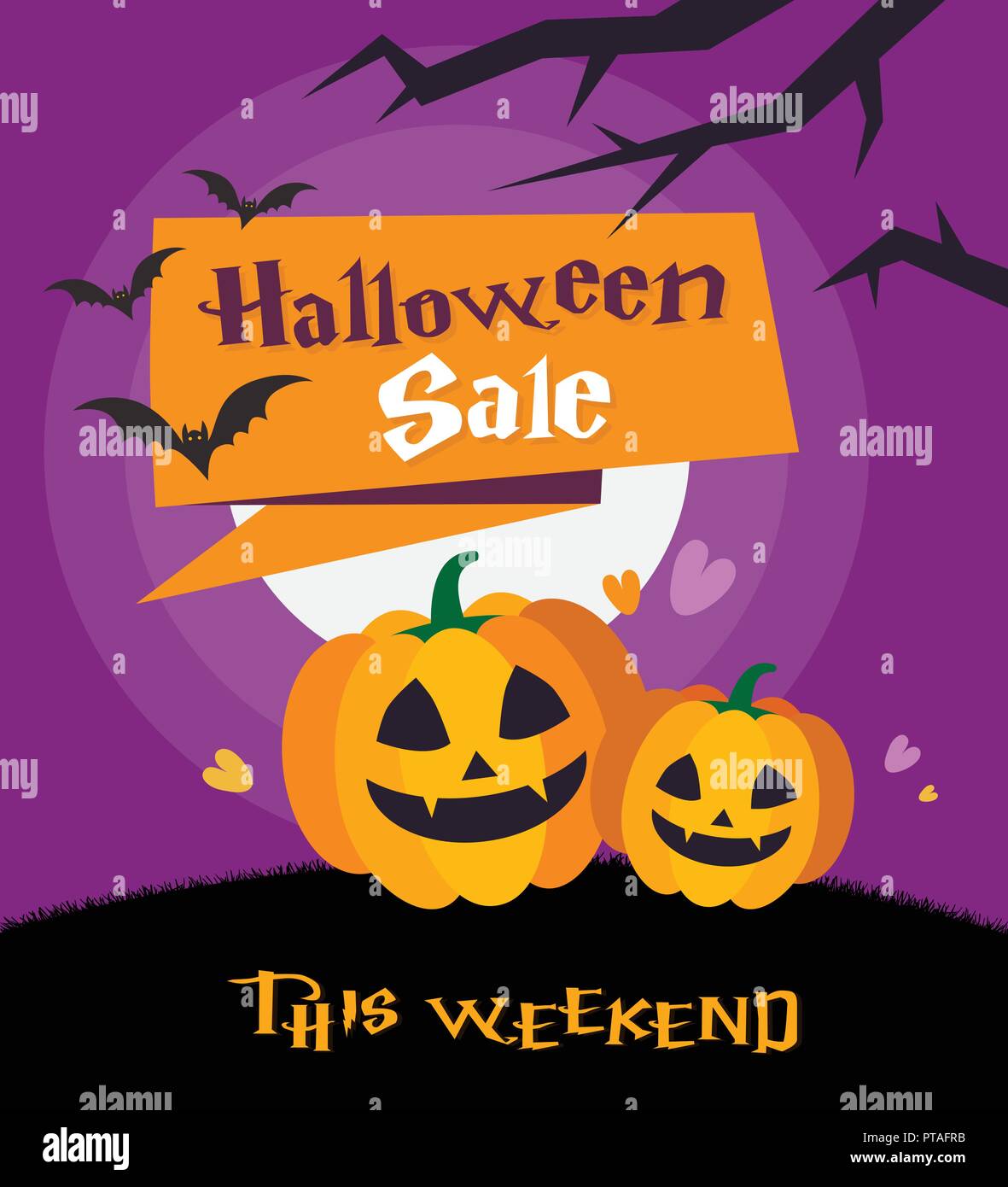 Halloween Special Angebot Verkauf aus Poster Design Vector Illustration Stock Vektor