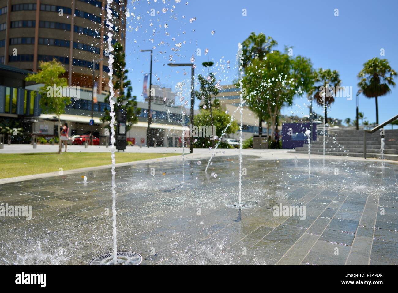 Das Wasser Anzeige in der Nähe des Flinders Street, Central Business District der Stadt Townsville, QLD, Australien Stockfoto