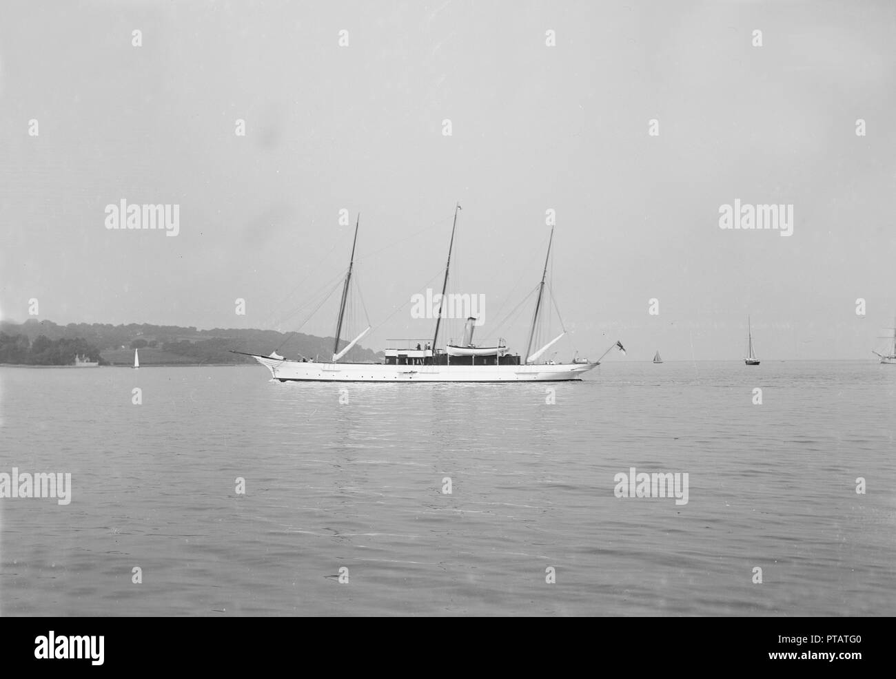 Die drei mast Steam Yacht "Aries". Schöpfer: Kirk & Söhne von Cowes. Stockfoto