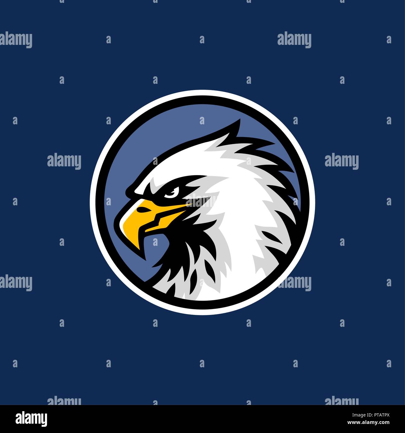 Adler Kopf Mit Blauer Hintergrund Logo Vektor Design Zeichen Symbol Vorlage Abbildung Stock Vektorgrafik Alamy