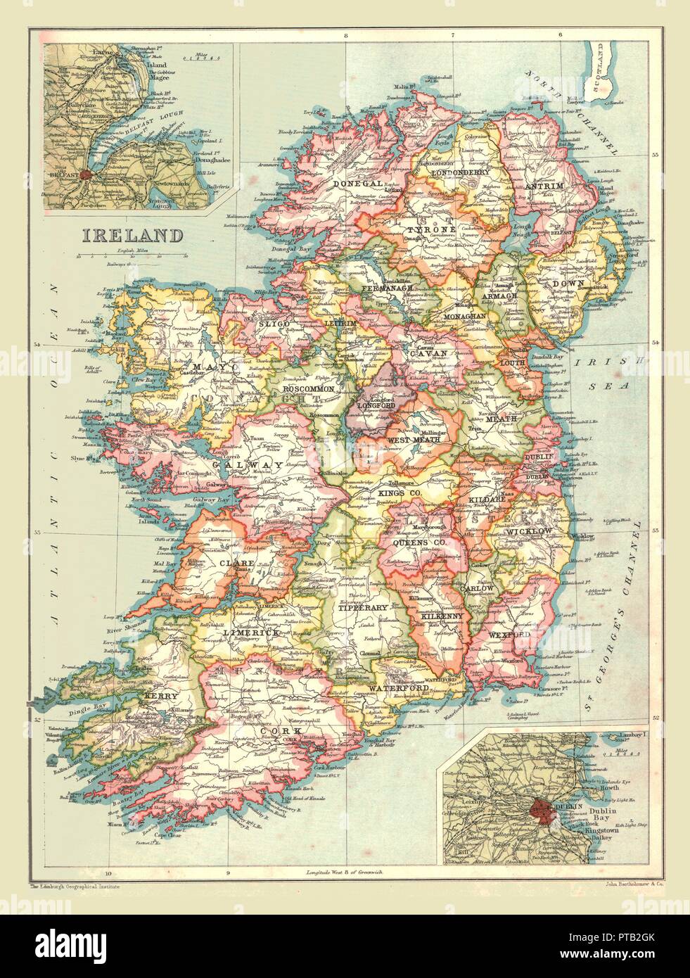 Karte von Irland, 1902. Schöpfer: Unbekannt. Stockfoto