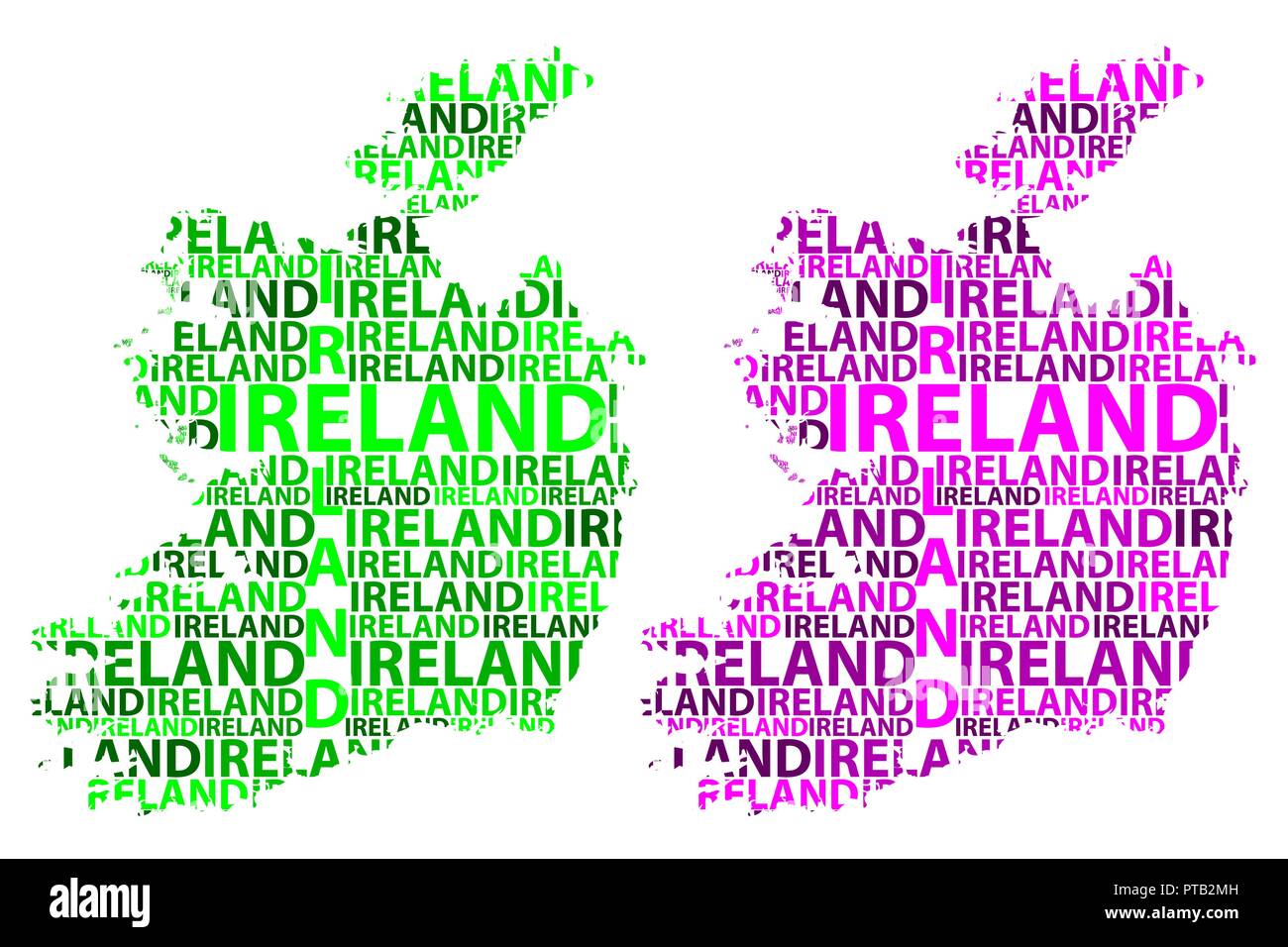 Irland In Der Landessprache Mit 4 Buchstaben Skizze Irland schreiben Text Karte, Republik von Irland - in der Form