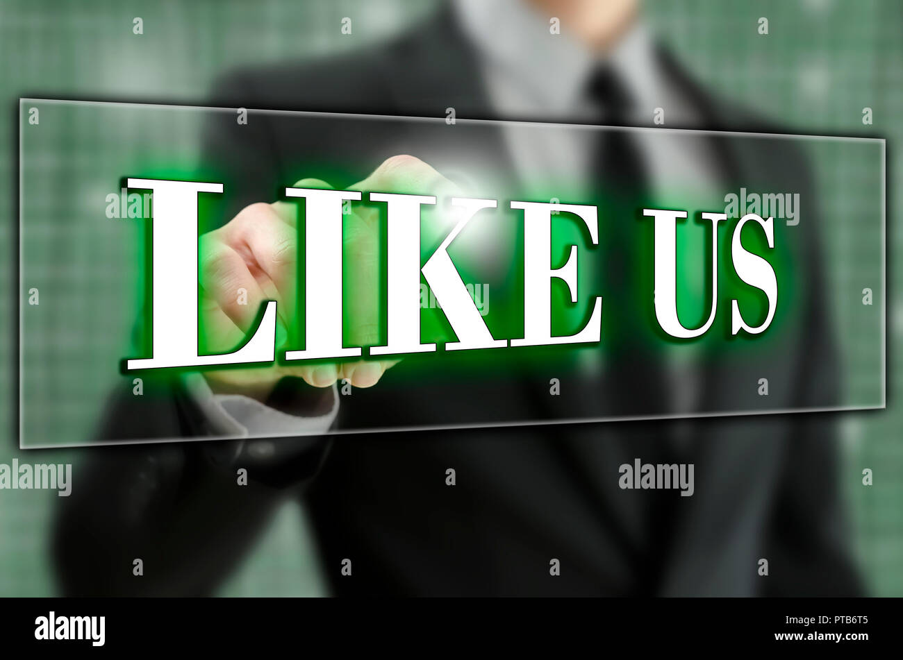 Wie uns Symbol auf virtuellen Bildschirm. Stockfoto