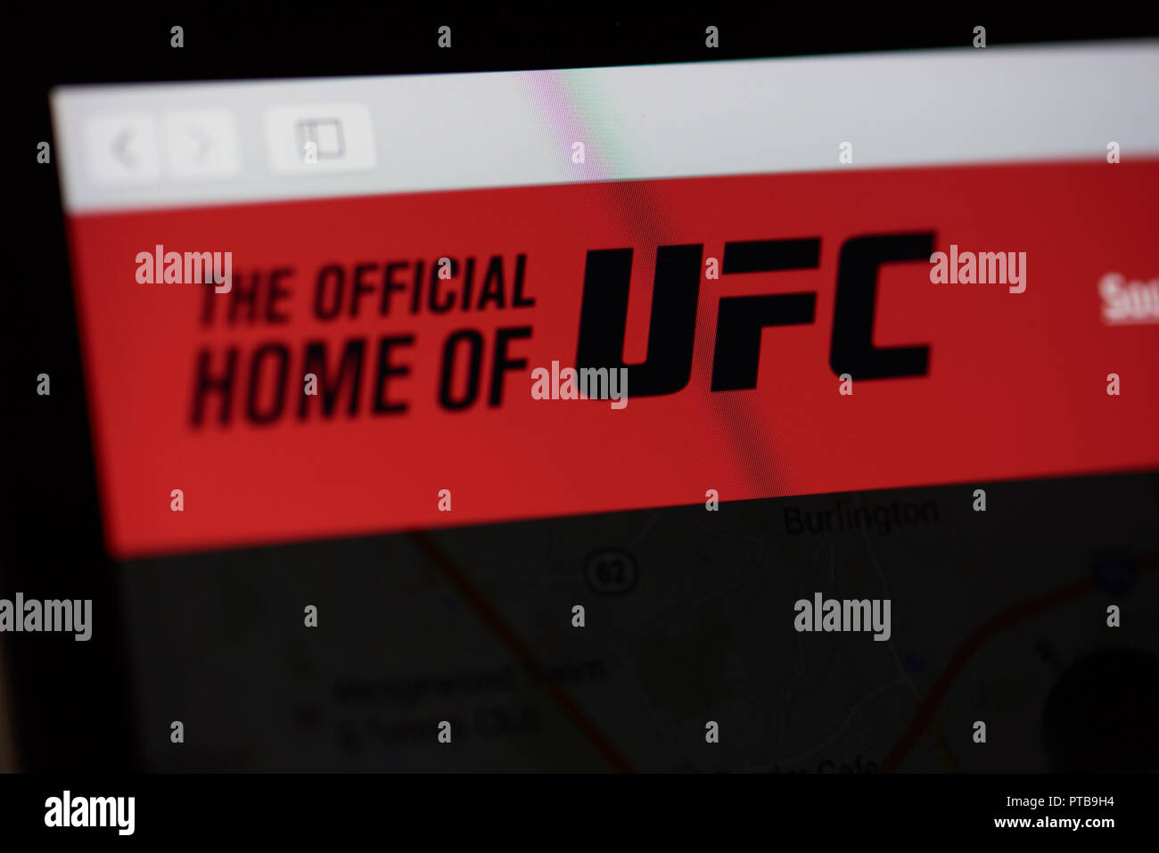New York, USA - Oktober 8, 2018: Offizielle UFC-Home Page auf dem Laptop Bildschirm Nähe zu sehen. Stockfoto