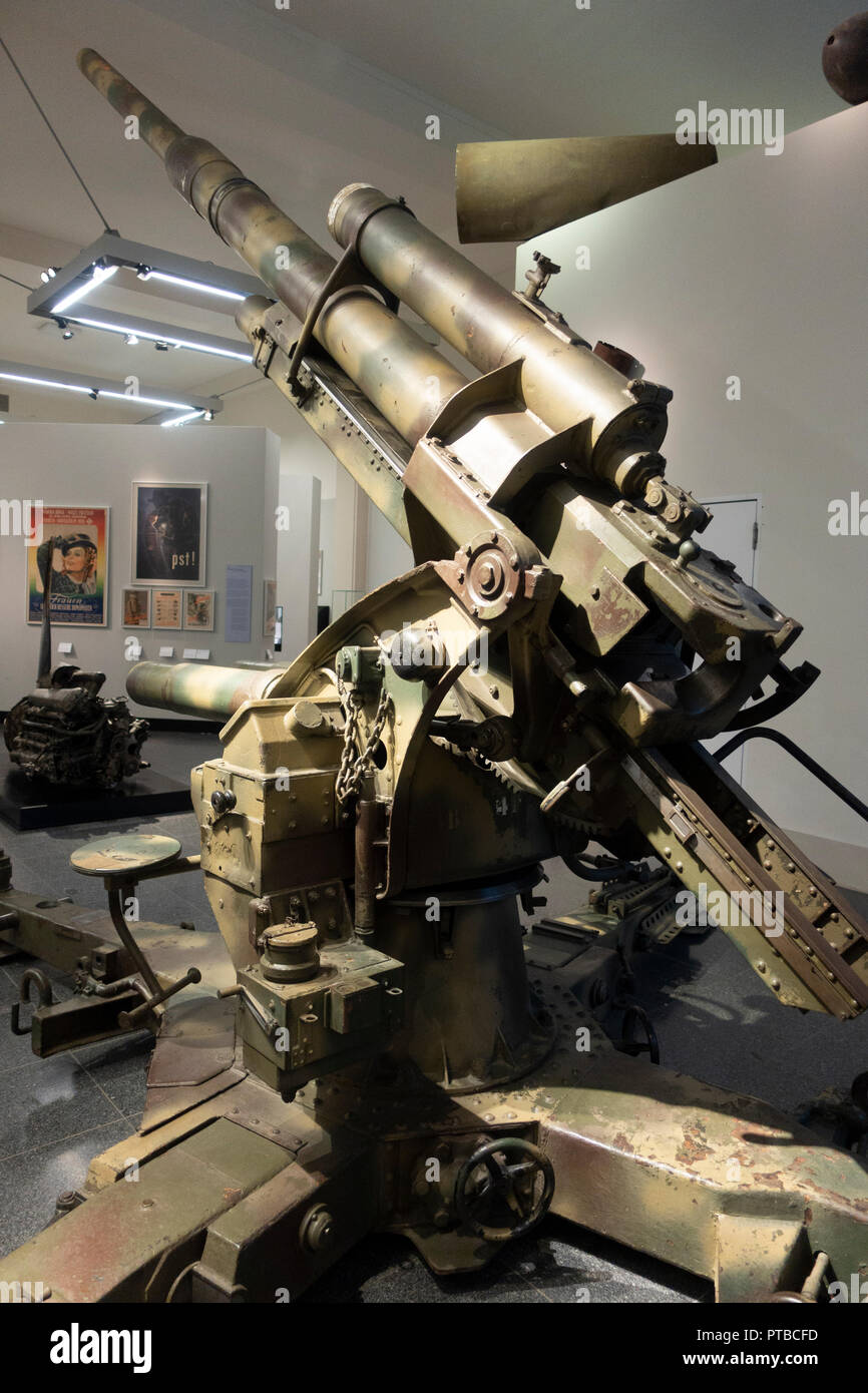 Anti Aircraft canon 8,8 cm Modell 37 in Berlin Geschichte Museum, Deutschland Stockfoto