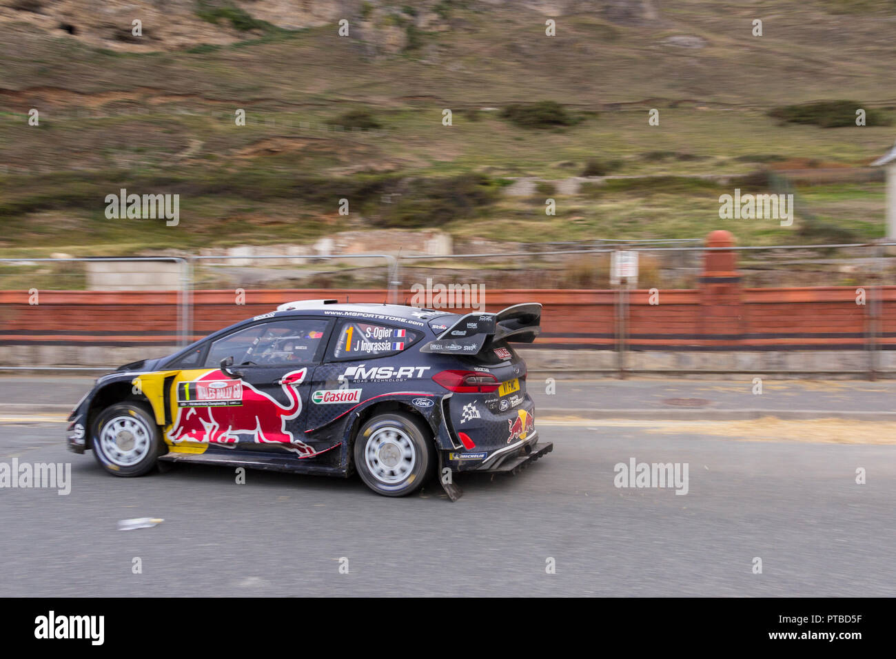 Wales Rally GB, Llandudno, Great Orme. Oktober 7, 2018. Team. 1, Sébastien Ogier Stockfoto