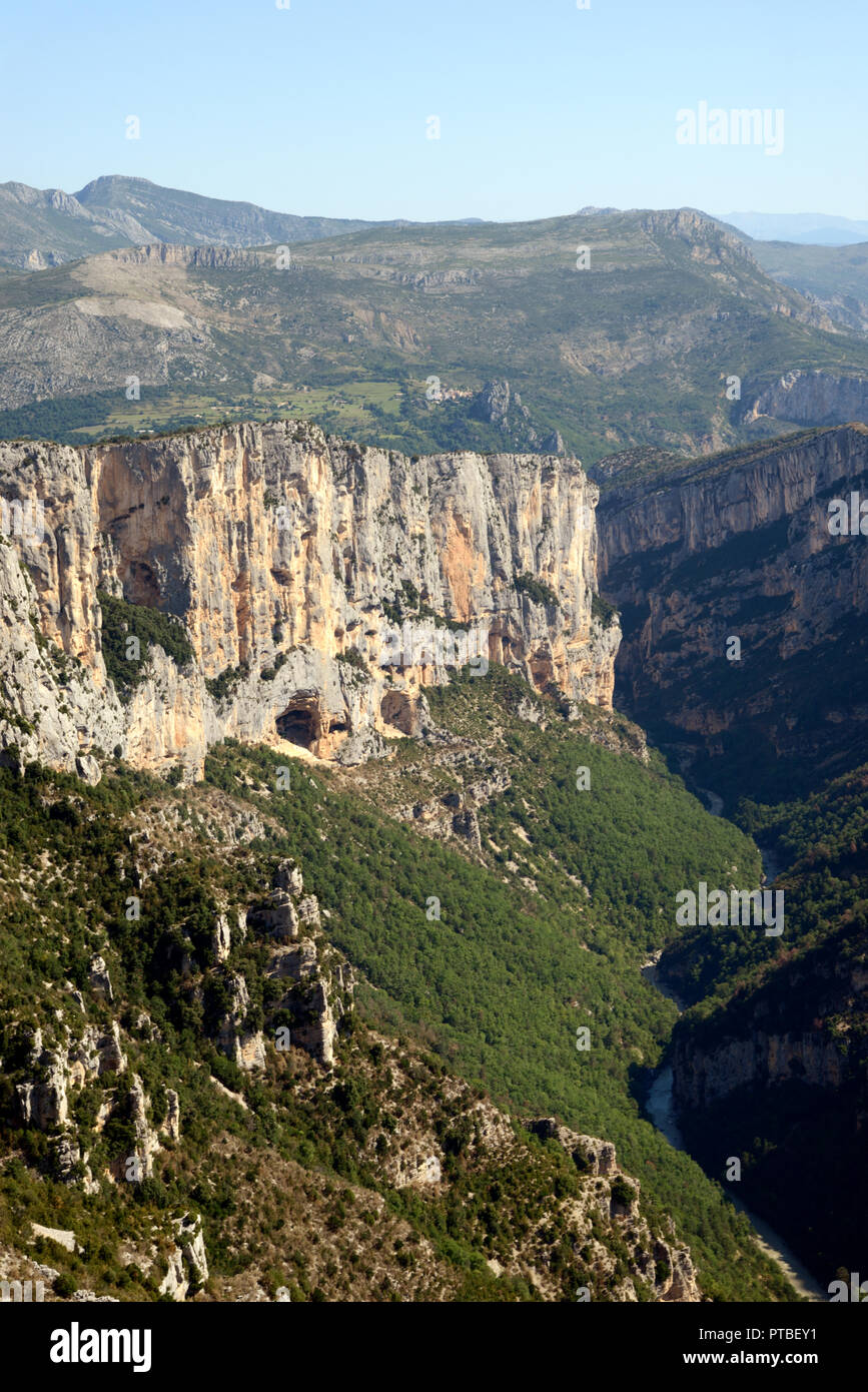 Escalès Klippen in der Verdon Schlucht in der Nähe von Rougon Alpes-de-Haute-Provence, Frankreich Stockfoto