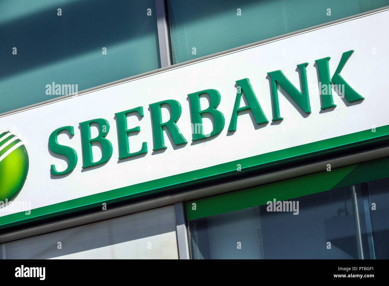 Sberbank logo, Tschechische Republik Stockfoto