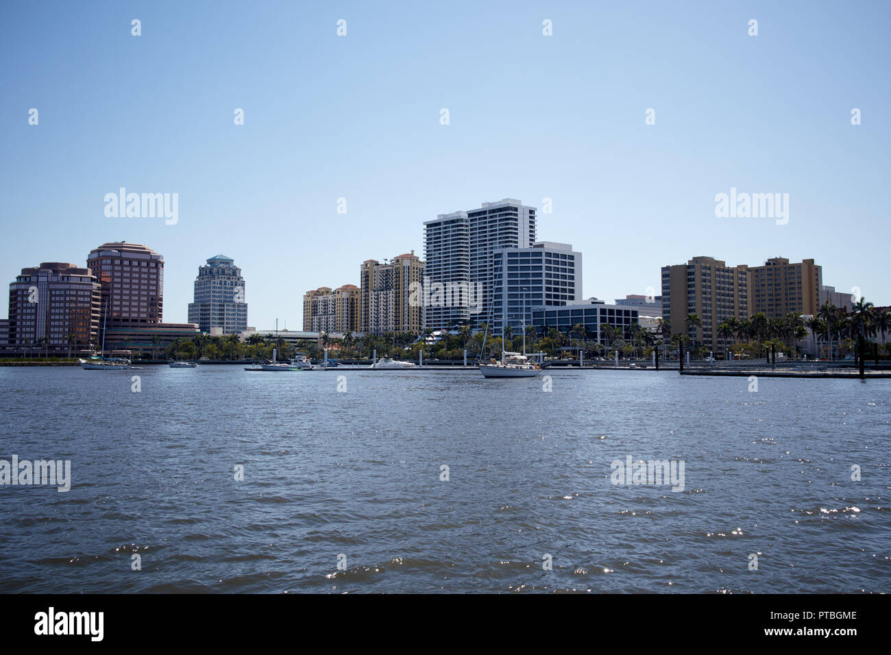 Skyline von West Palm Beach, Florida Stockfoto