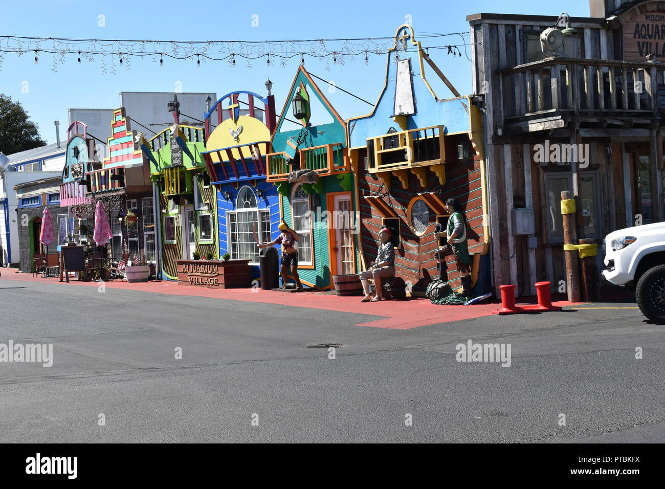 Shopping am Aquarium Dorf in Newport, Oregon Stockfoto