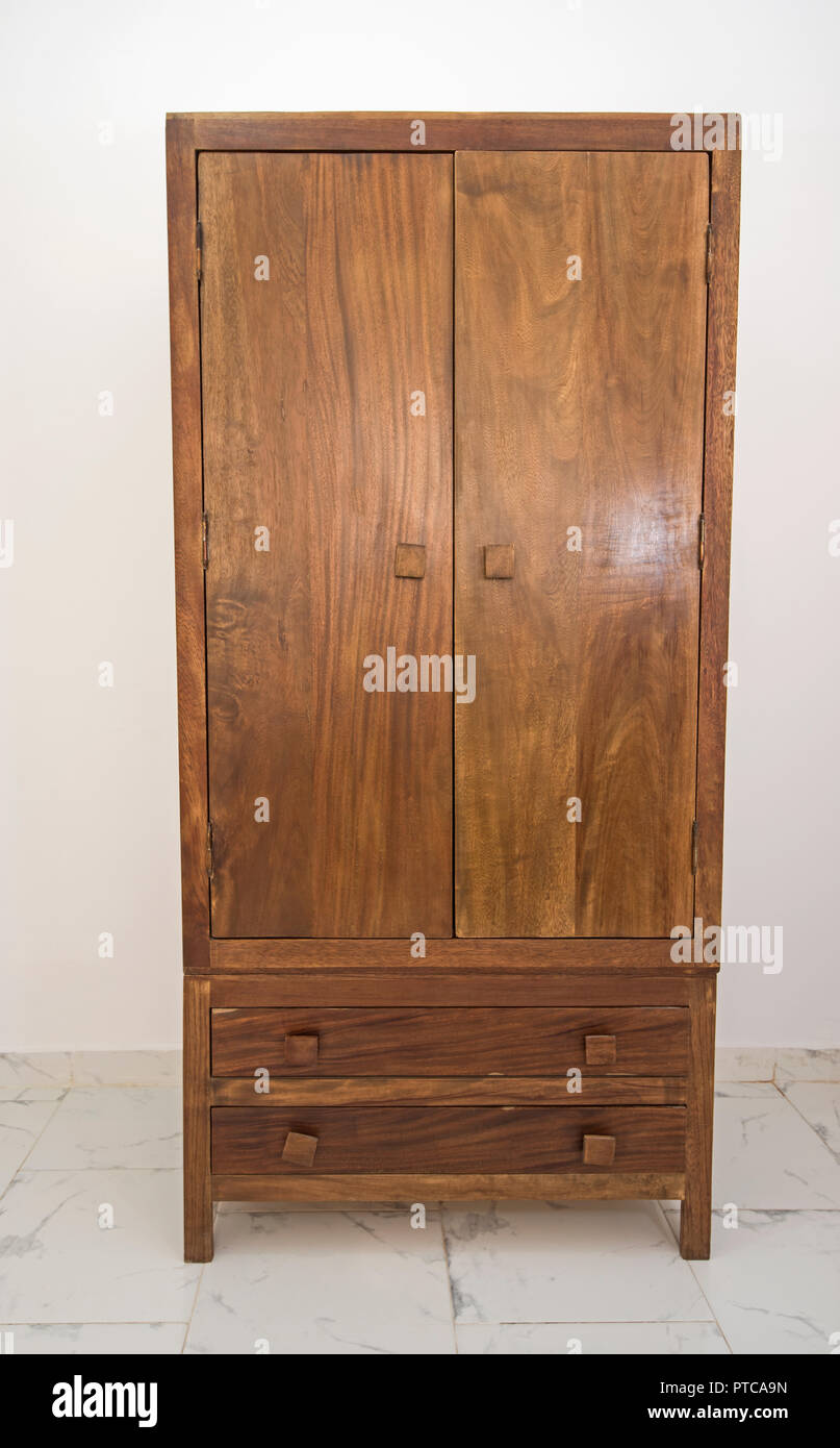 Interior Design Einrichtung Einrichtung von Luxus zeigen home Schlafzimmer mit Holzmöbeln Stockfoto