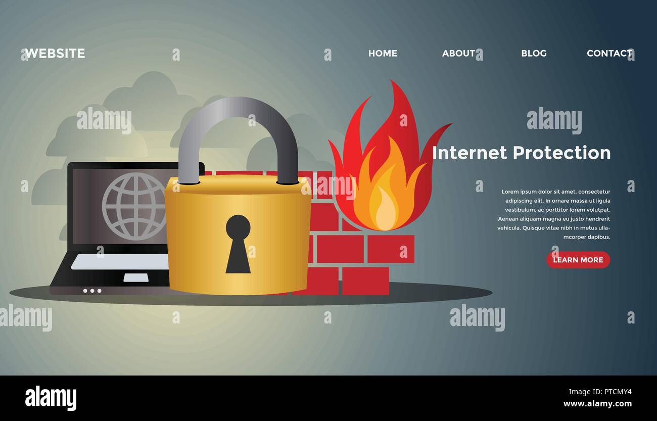 Internet Schutzkonzept. Bereit Vector Illustration zu verwenden. Geeignet für Hintergrund, Hintergrundbild, Landing Page, Web-, Banner-, Karten- und andere Kreative Stock Vektor