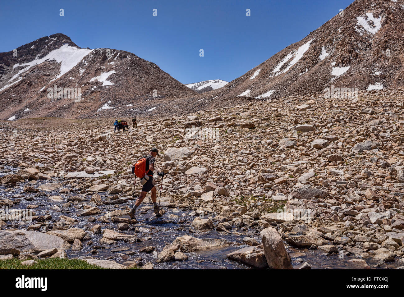 Spektakuläre high-altitude Trek von Keng Shiber Kara Jilga Zorkul, See und Wanderungen in den Schatten der großen afghanischen Pamir Pamir Mounta Stockfoto