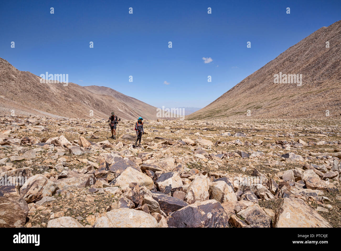 Spektakuläre high-altitude Trek von Keng Shiber Kara Jilga Zorkul, See und Wanderungen in den Schatten der großen afghanischen Pamir Pamir Mounta Stockfoto