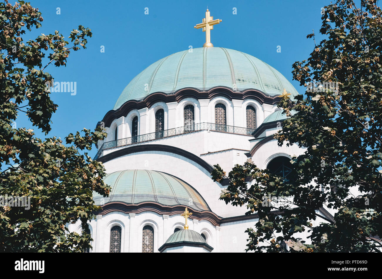 Kirche des Heiligen Sava (serbisch-orthodox), Vračar, Belgrad, Serbien, Balkan, September 2018 Stockfoto