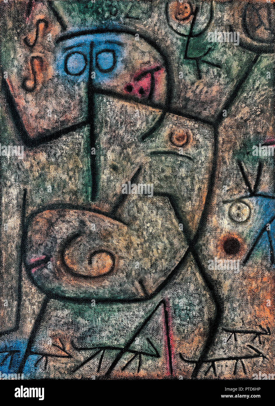 Paul Klee, Oh! Diese Gerüchte! 1939 Öl auf Leinwand, Fondation Beyeler, Riehen, Schweiz. Stockfoto