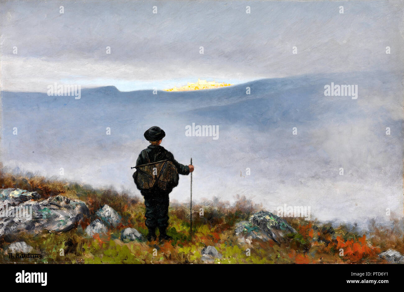 Theodor Kittelsen, Weit, weit weg Soria Moria Palace glänzte wie Gold, 1900 Öl auf Leinwand, National Gallery von Norwegen, Oslo, Norwegen. Stockfoto