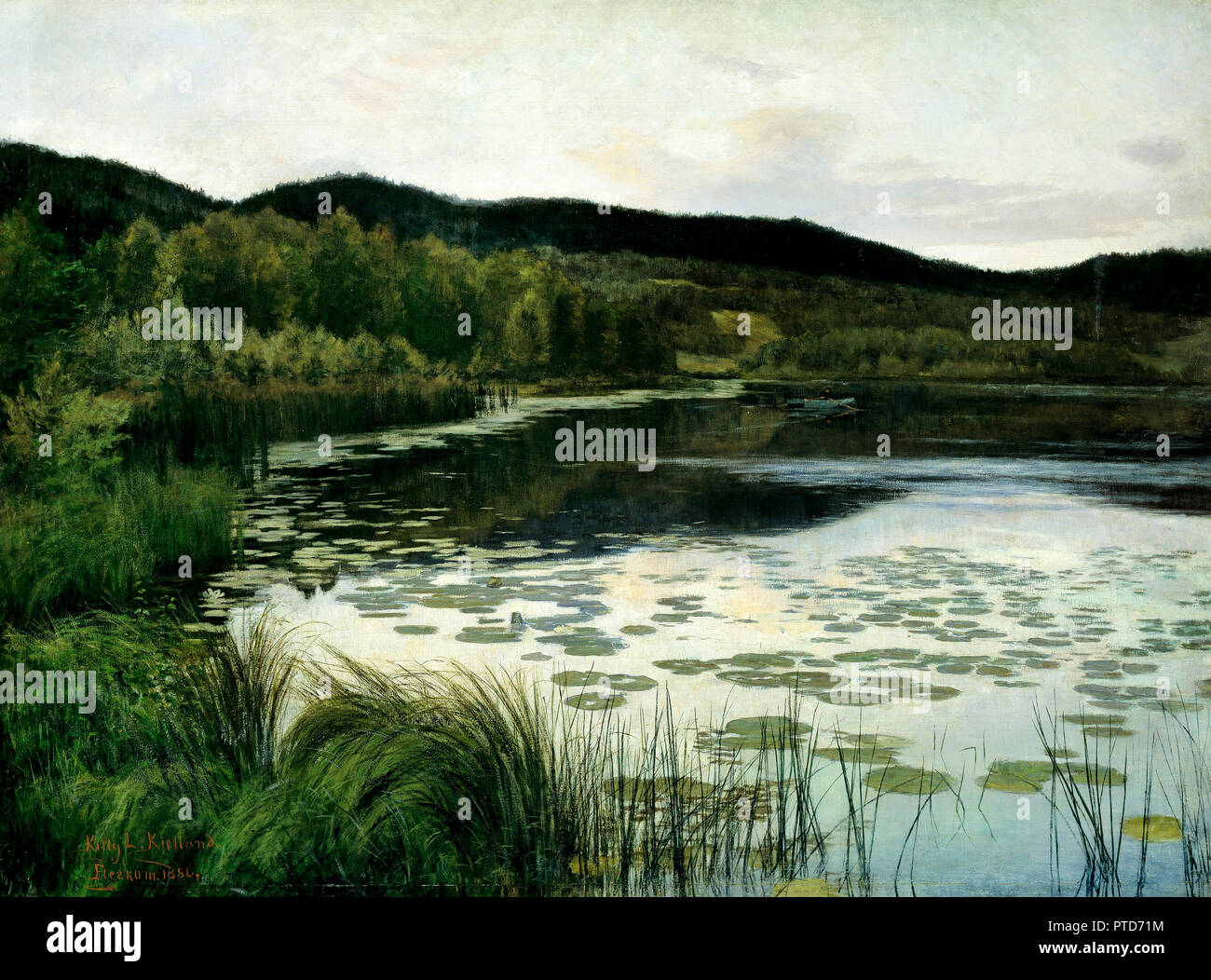 Kitty Lange Kielland, Sommernacht 1886, Öl auf Leinwand, National Gallery von Norwegen, Oslo, Norwegen. Stockfoto