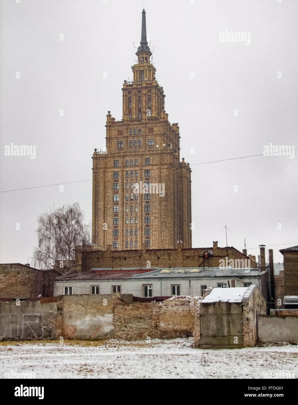 Lettische Akademie der Wissenschaften in Riga, der Hauptstadt Lettlands im Winter Stockfoto