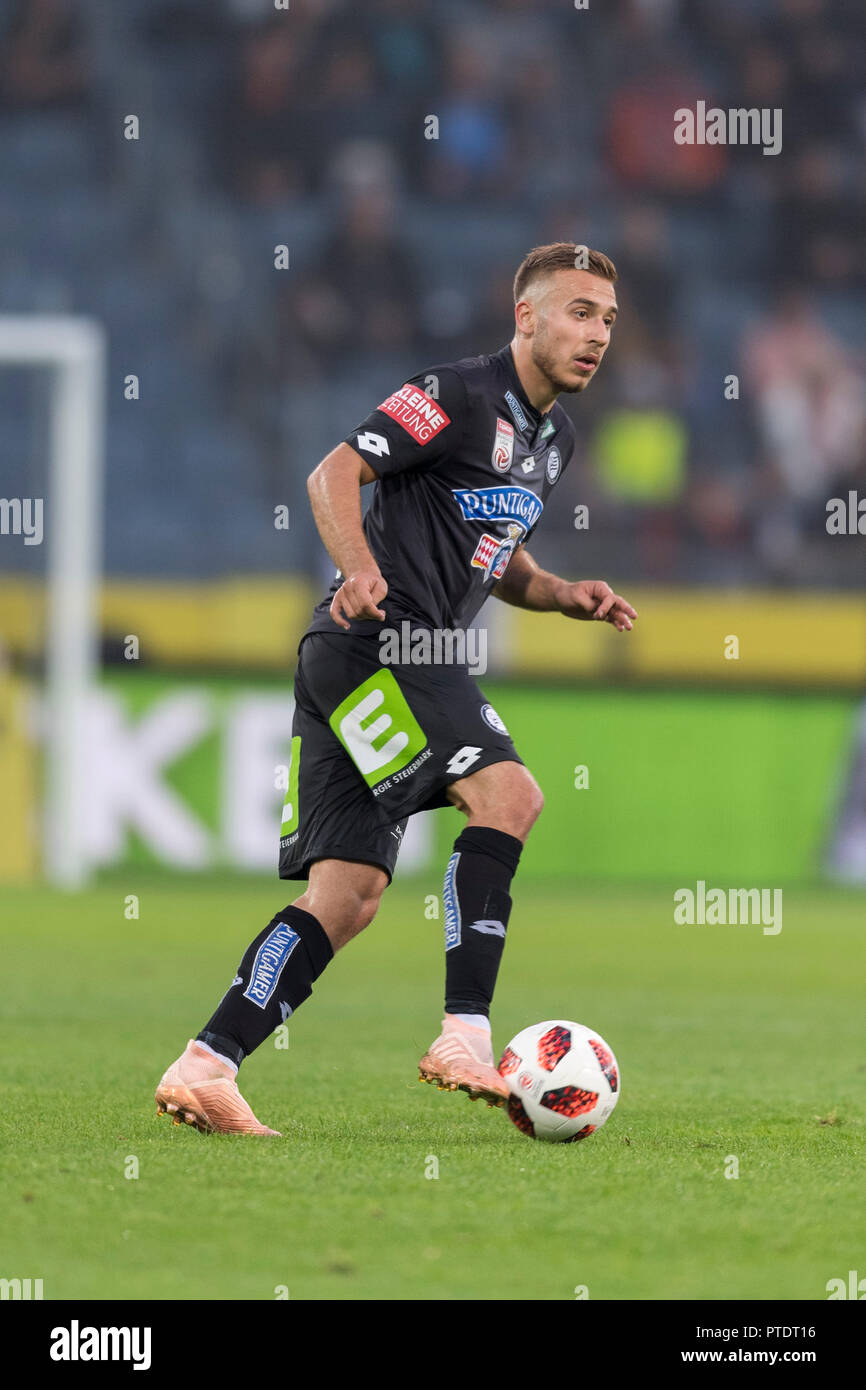 Sandi Lovric (Sturm Graz) während der Österreichischen "Tipico Bundesliga" Match zwischen Sturm Graz 1-2 Red Bull Salzburg bei Merkur Arena am 07. Oktober 2018 in Graz, Österreich. Credit: Maurizio Borsari/LBA/Alamy leben Nachrichten Stockfoto