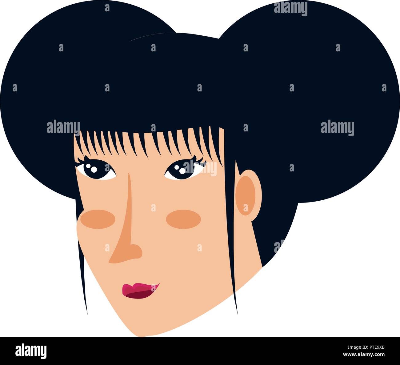Kopf der Geisha Frau avatar Charakter Vector Illustration Design Stock Vektor