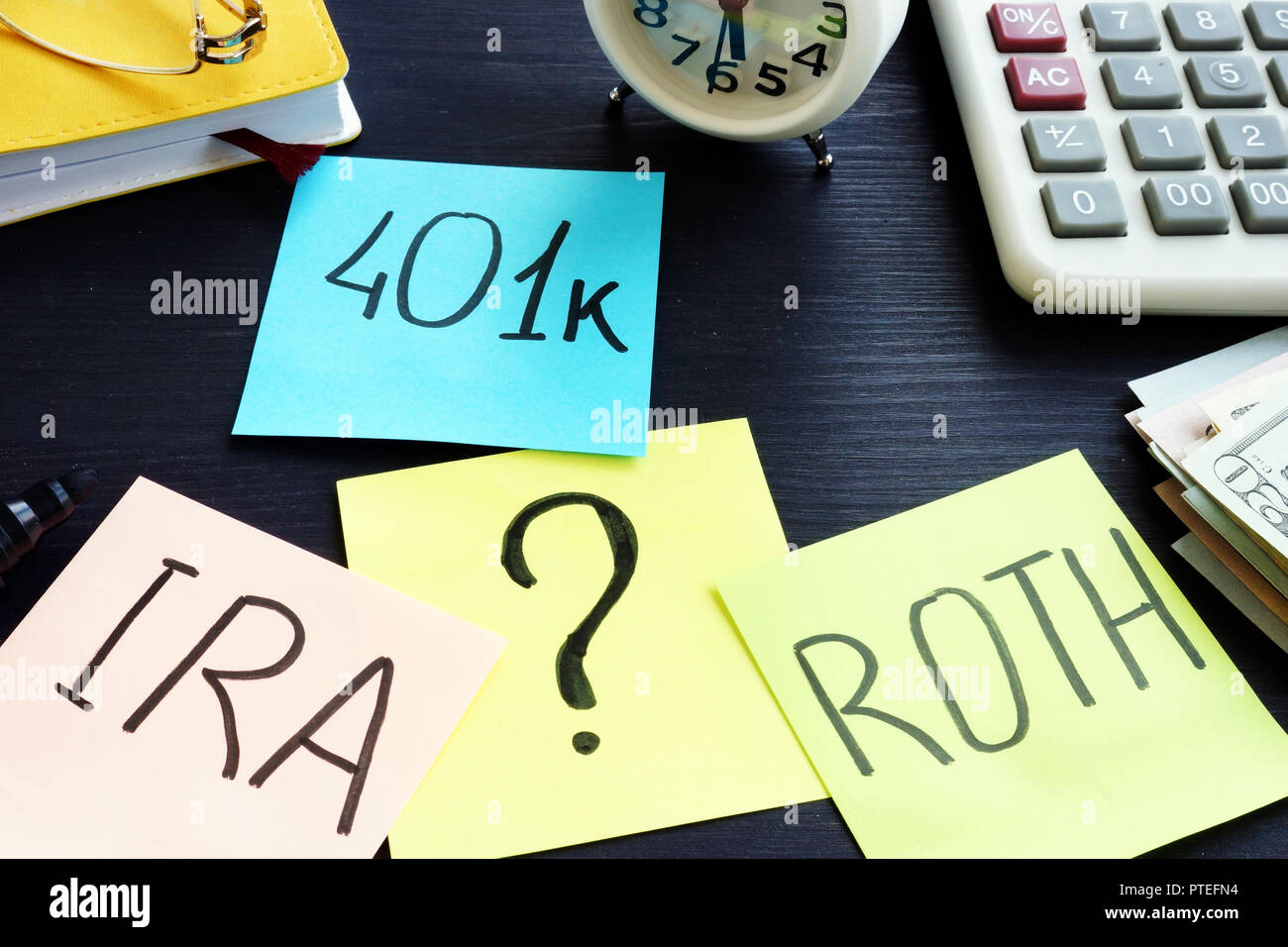 401k ira Roth auf ein Stück Papier. Vorsorgeplanung. Stockfoto 401k ira Roth auf ein Stück Papier. Vorsorgeplanung. Stockfoto