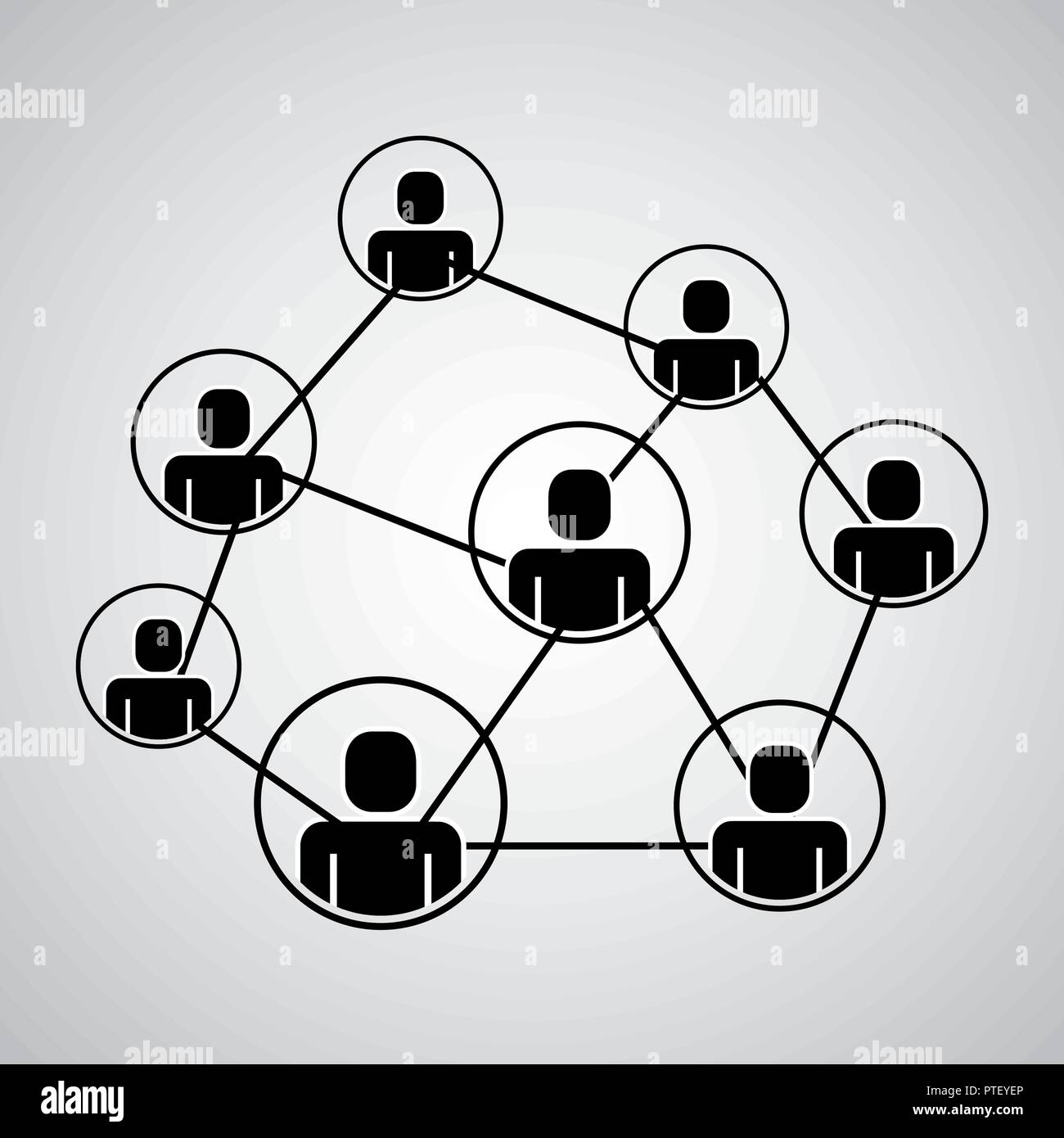 Menschen Gruppe Organigramm Verbindung Piktogramm Vector Illustration Stock Vektor