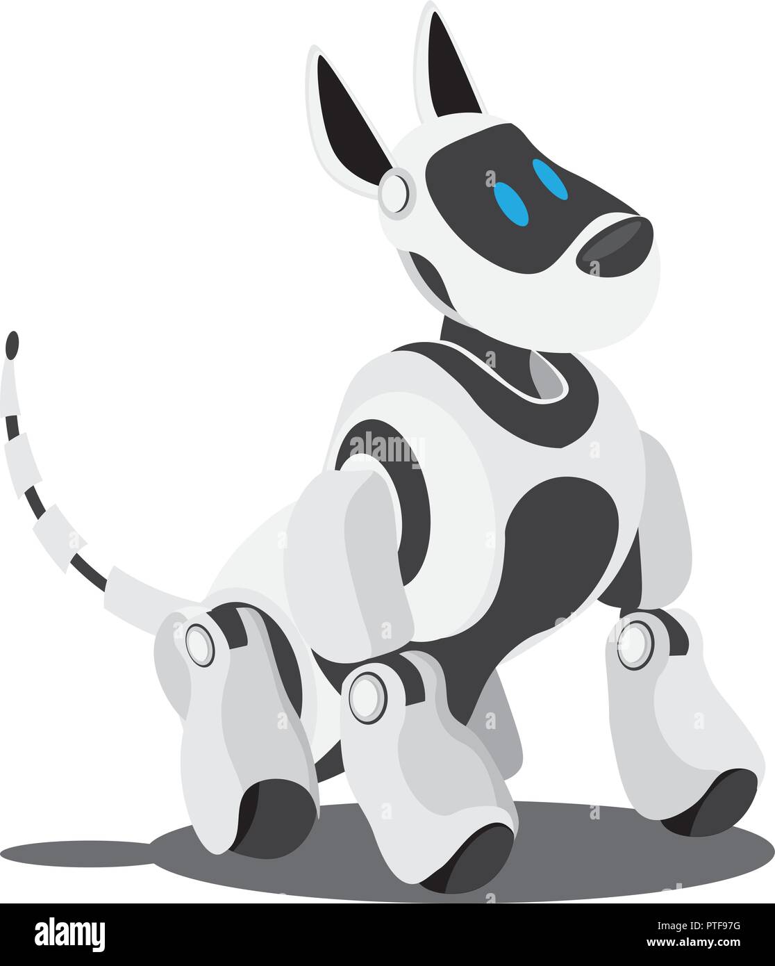Die mechanische Roboter Hund, der beste Freund des Menschen. Vector Illustration zum Thema high technology. Stock Vektor