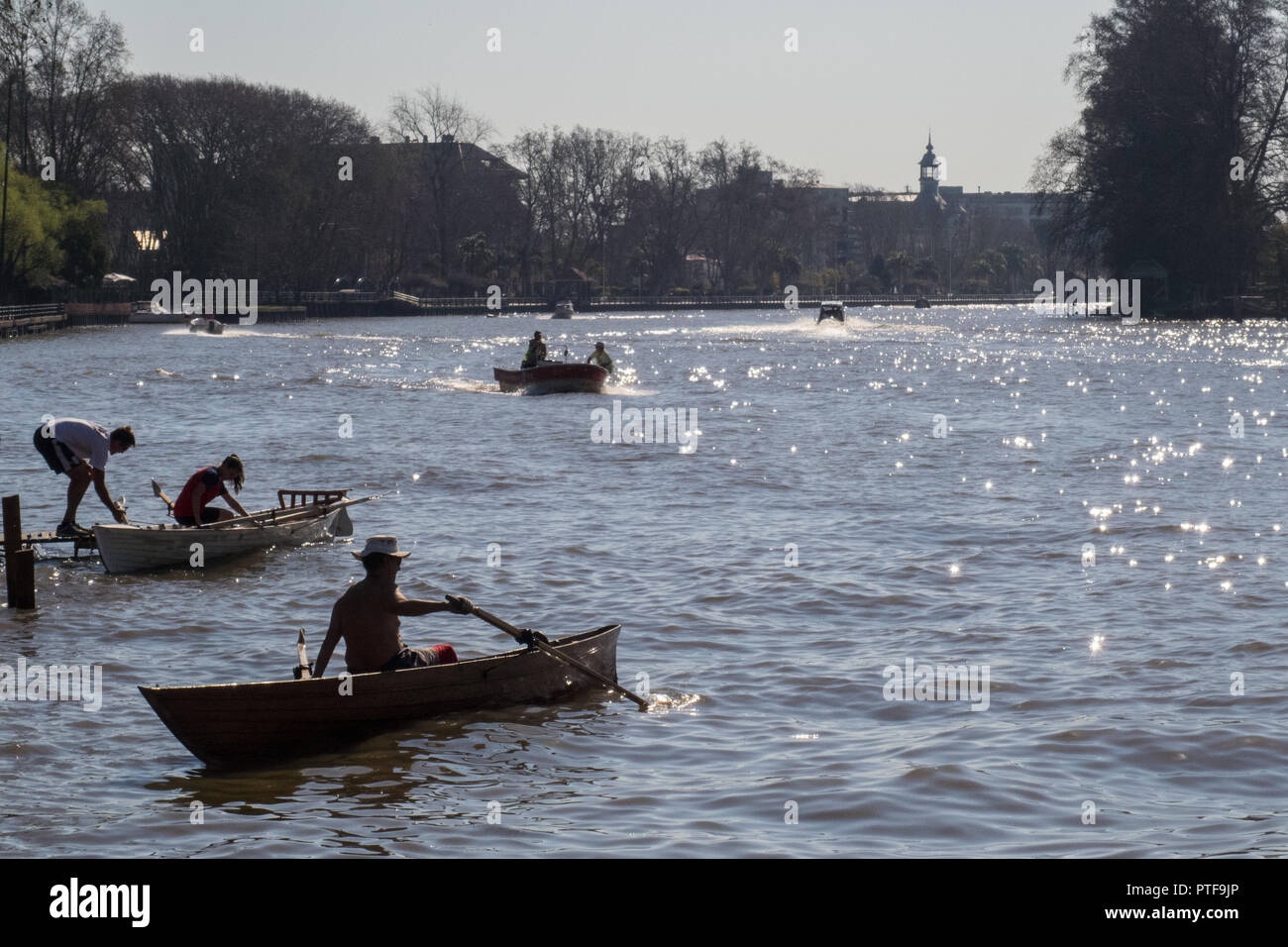 Fluss, Delta, Tigre, Buenos Aires, Argentinien. Stockfoto