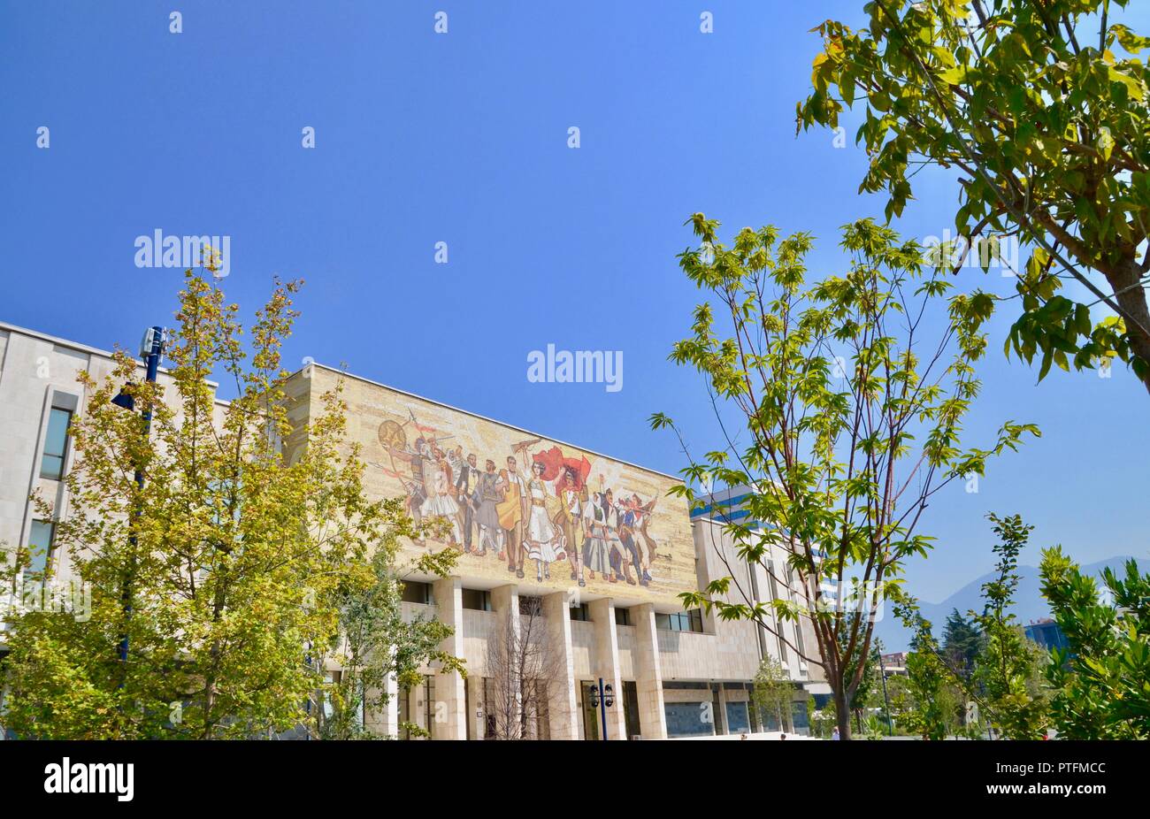 National History Museum (Tirana) Albanien Außenansicht im Sommer Stockfoto