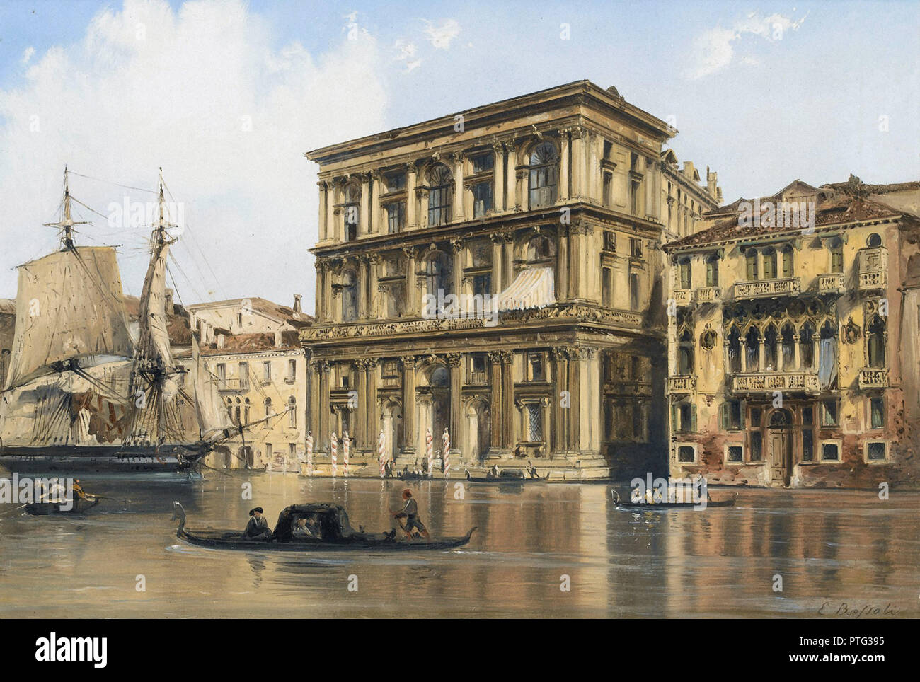 Carlo Bossoli - auf dem Canal Grande Venedig Stockfoto