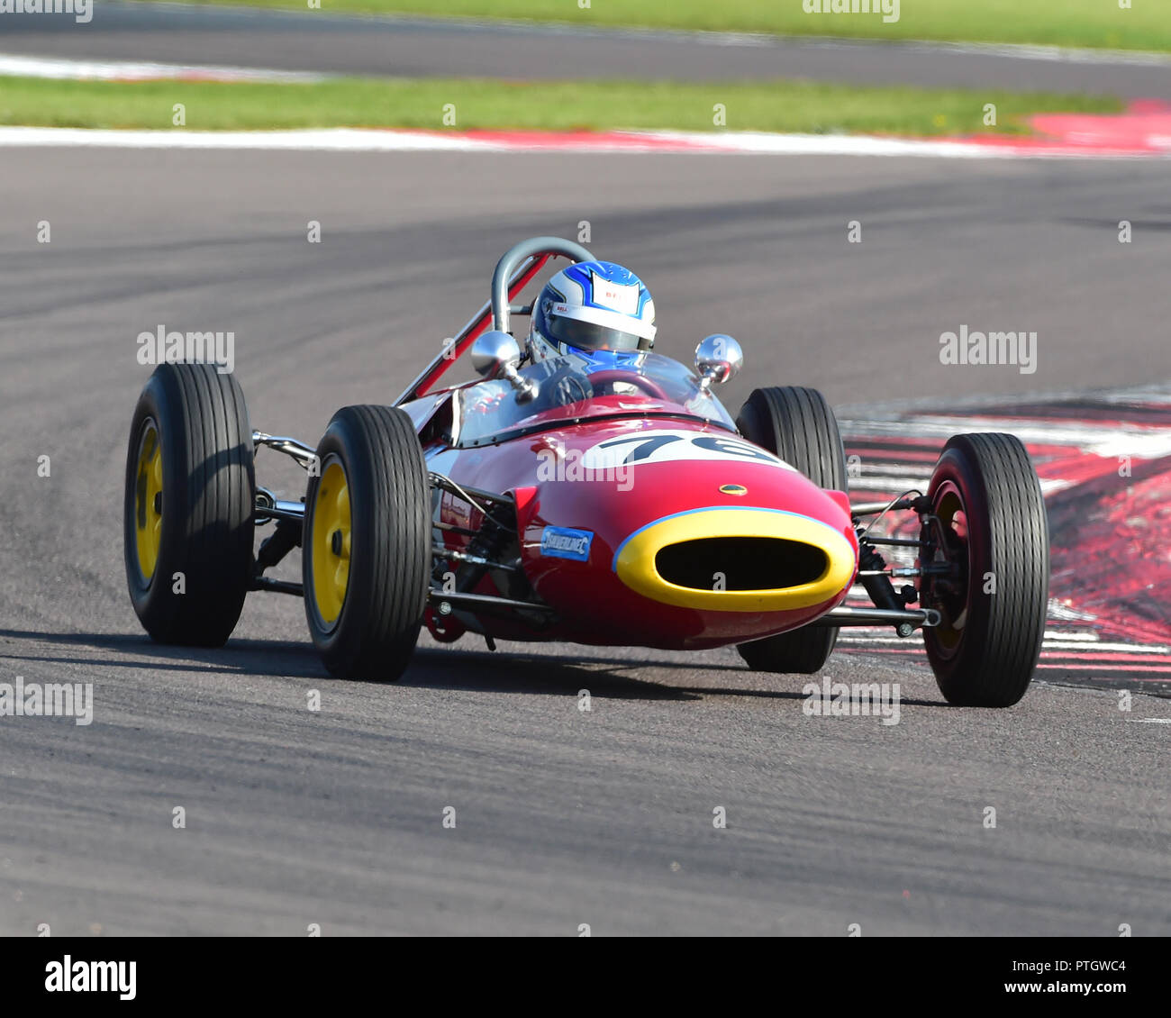 Simon Durling, Lotus 22, FJHRA, HSCC, Meisterschaft für Formel Junioren vor 64, Donington Historic Festival, 2018, Motorsport, Stockfoto