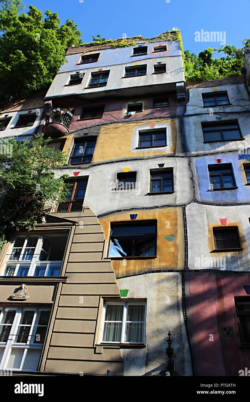 Hundertwasserhaus von Friedensreich Hundertwasser, Wien, Österreich, 26. Mai 2018. (CTK Photo/Jitka Bojanovska) Stockfoto