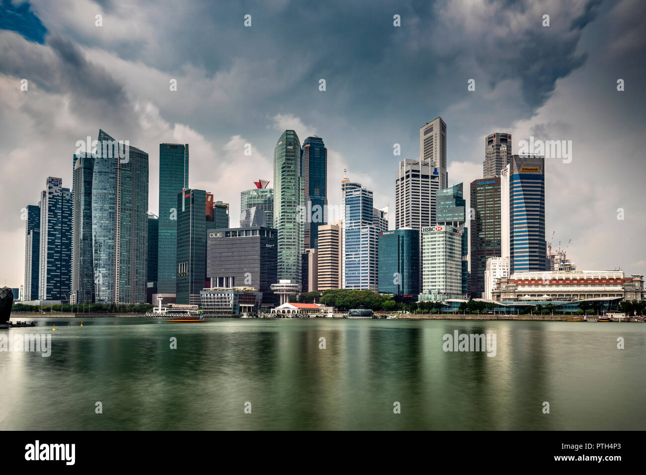 Bankenviertel Skyline, Singapur Stockfoto