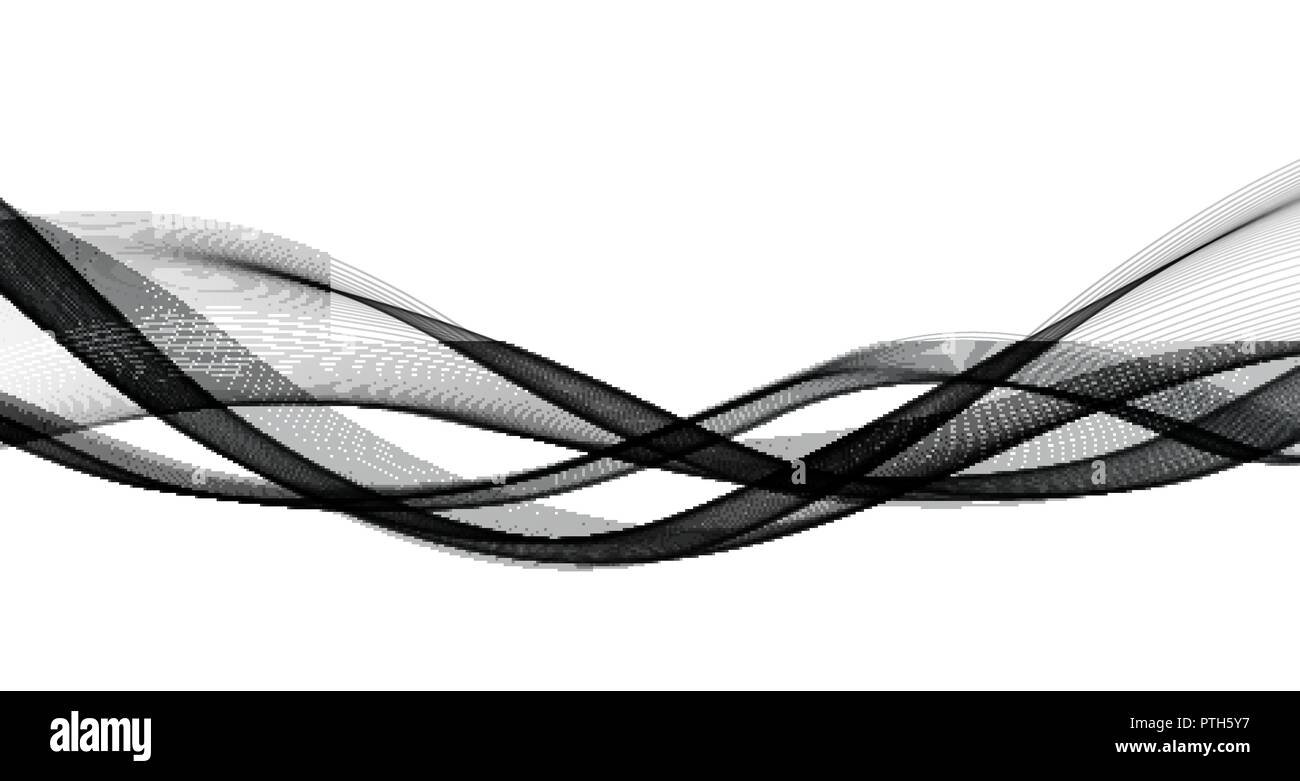Abstract vector Hintergrund mit schwarzem glatten Welle. Stock Vektor