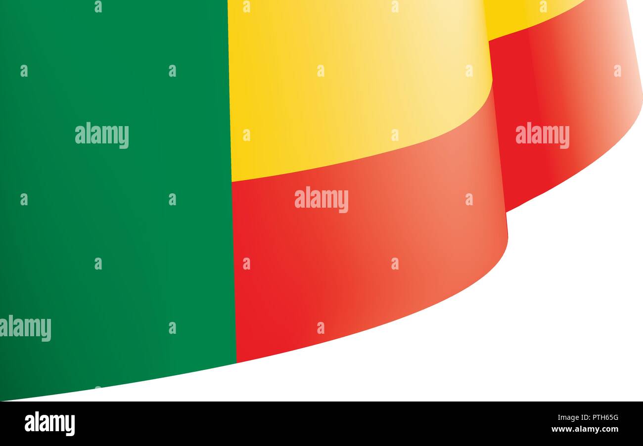 Benin Fahne, Vector Illustration auf weißem Hintergrund Stock Vektor