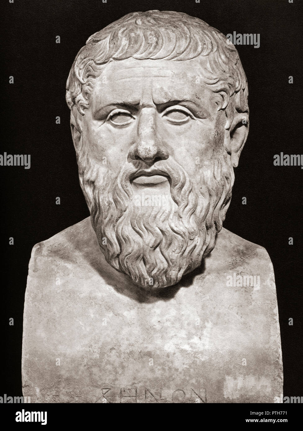 Büste von Plato, 428/427 oder 424/423-348/347 v. Chr.. Antiken griechischen Philosophen und der Gründer der Akademie in Athen. Stockfoto