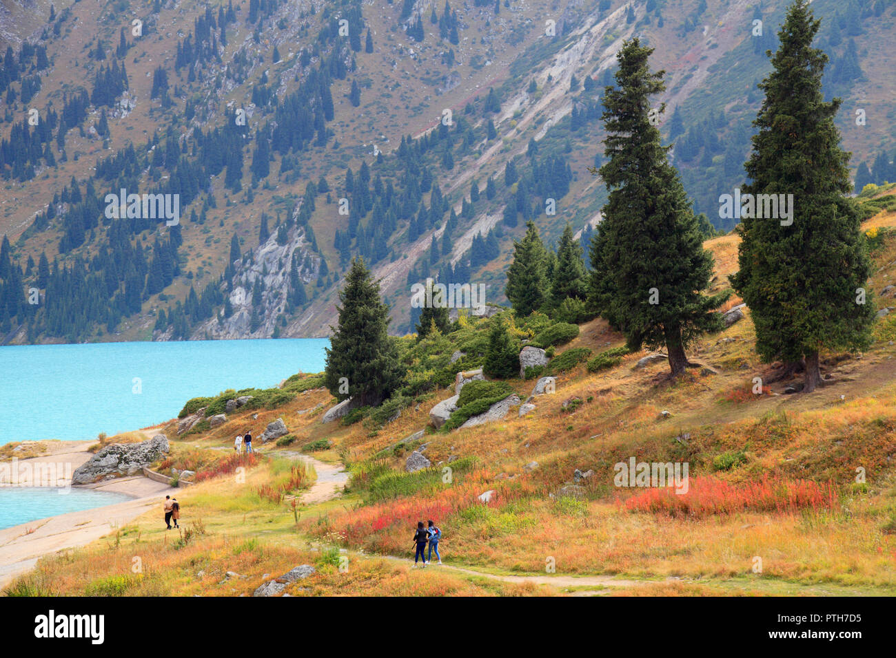 Kasachstan; Ile-Alatau National Park, Big Almaty See, Stockfoto