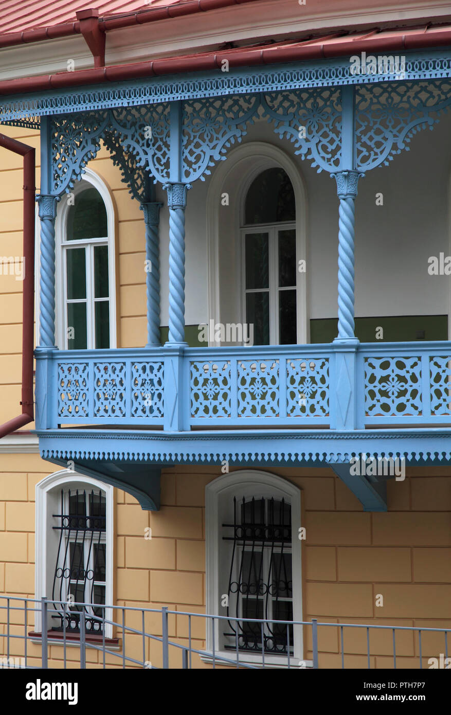 Georgien, Tiflis, Balkon, typische traditionelle Architektur, Stockfoto